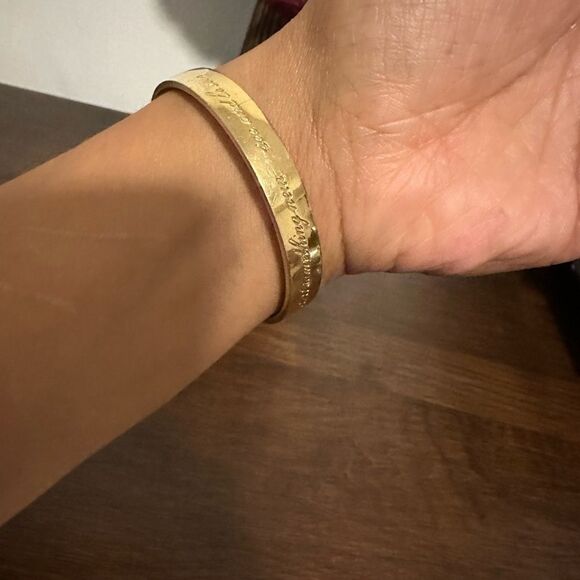 KATE SPADE This Year I Will.... Goldtone Bangle Bracelet - Picture 3 of 5